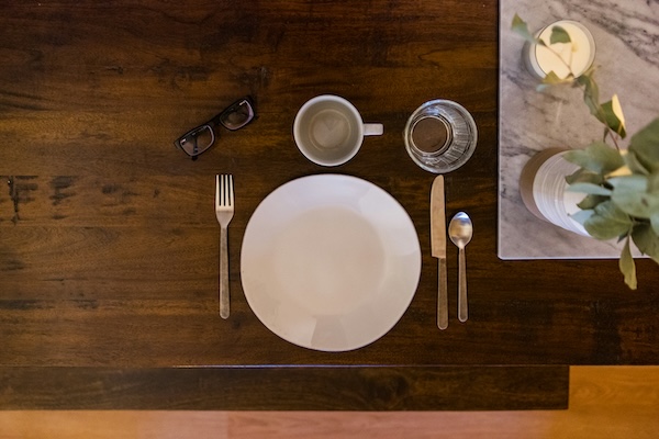 empty plate on a dining table